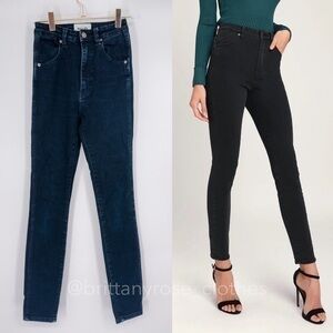 ROLLA’S Eastcoast Ankle Washed Indigo Black High-Waisted Skinny Jeans